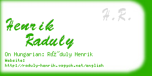 henrik raduly business card